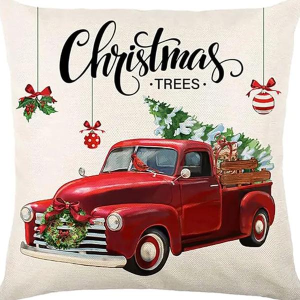 Winter Series Christmas Eve Linen Pillowcase Home Living Room Sofa Bedroom Cushion