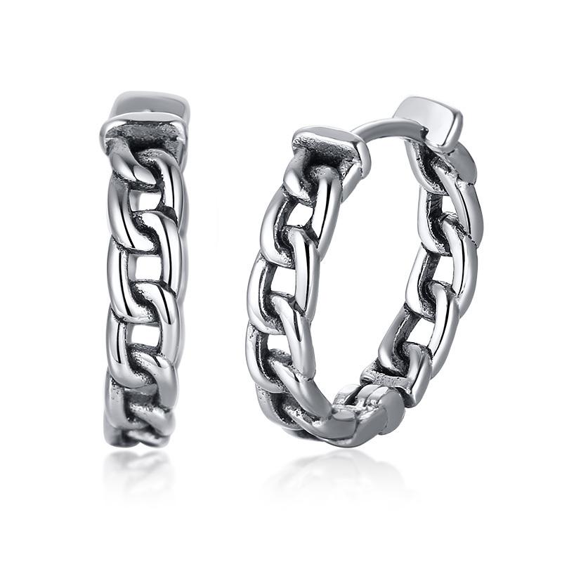 Vnox Retro Dragon Head Huggie, Vintage Stainless Steel Men Hoop Earrings, Cool Tranditinal Chinese Lucky Almut Boy Jewelry
