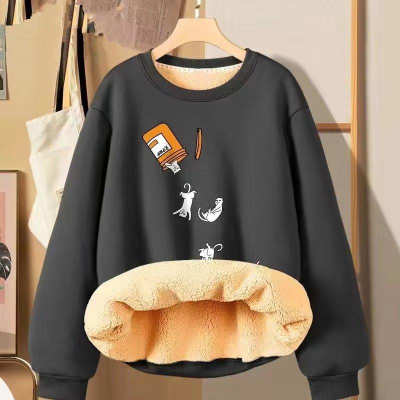 

Светр унісекс з овечої шкіри - осінь/зима вільного крою, плюшева тепла повсякденна куртка 5XL темно-сірий