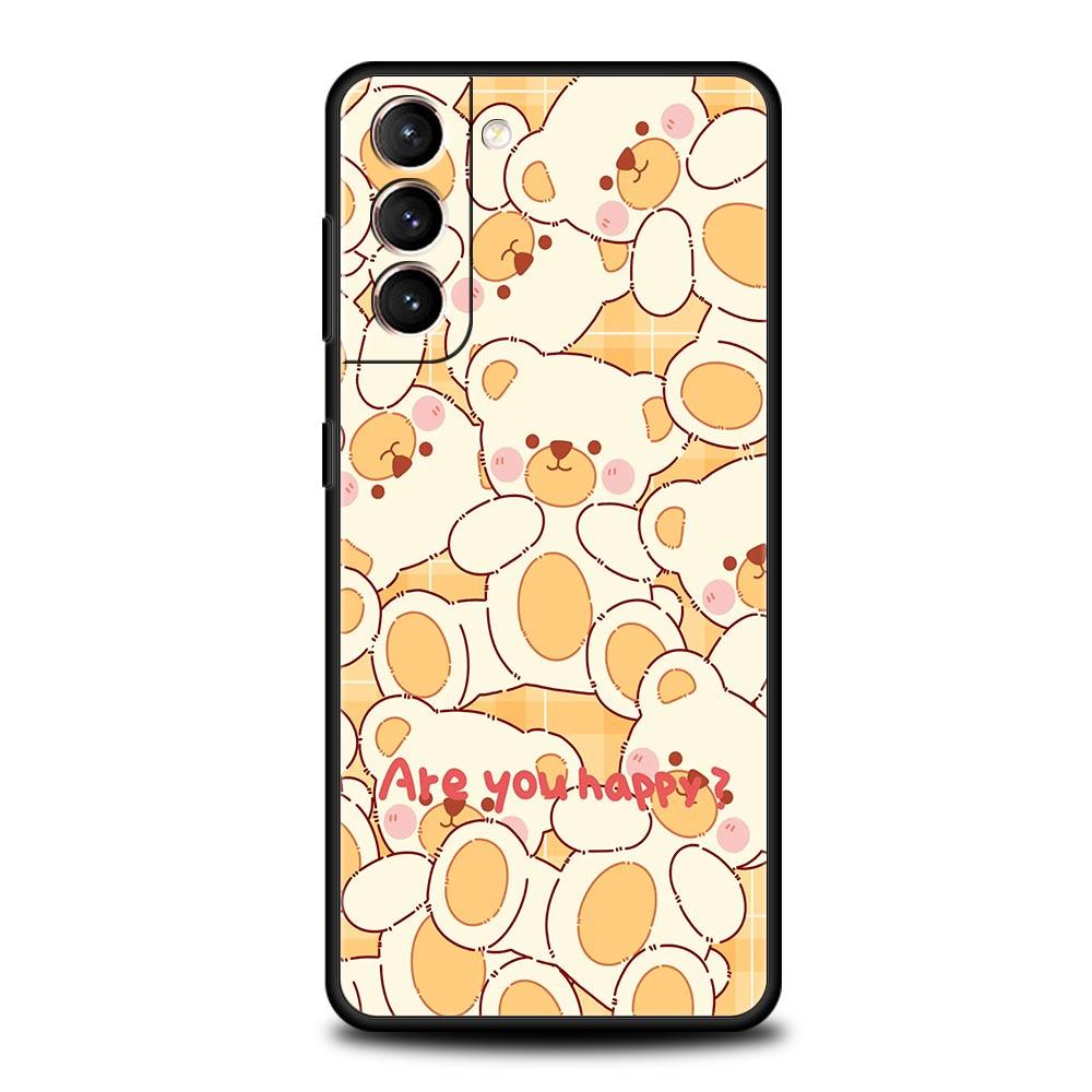 Phone Case For Samsung Galaxy S24 S23 S22 Ultra S20 S21 FE 5G S10 S9 Plus S10E S8 S7 Edge Soft Silicone Cover Cute BEAR