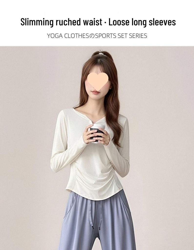 Women's Autumn 2026 Sportswear Set: Fashionable Morning Run Yoga Top and Cycling Fitness Pants