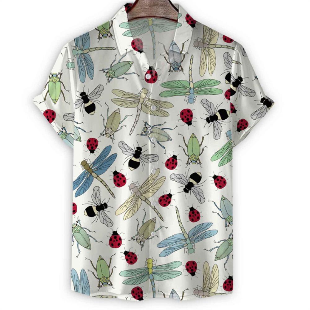 Cartoon 3d Print Love Heart Hawaiian Shirt Men Women Summer Short Sleeve Tees Lapel Button Shirts Tops Street Oversized Blouse