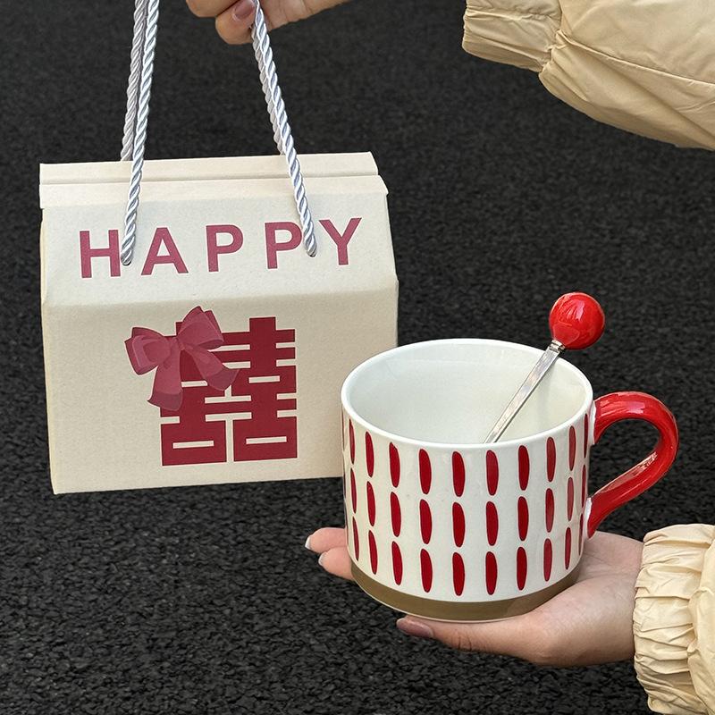 Festive Cups Niche Retro Ceramic Mugs Wedding Gifts for Girls Practical Souvenirs Gift Boxes