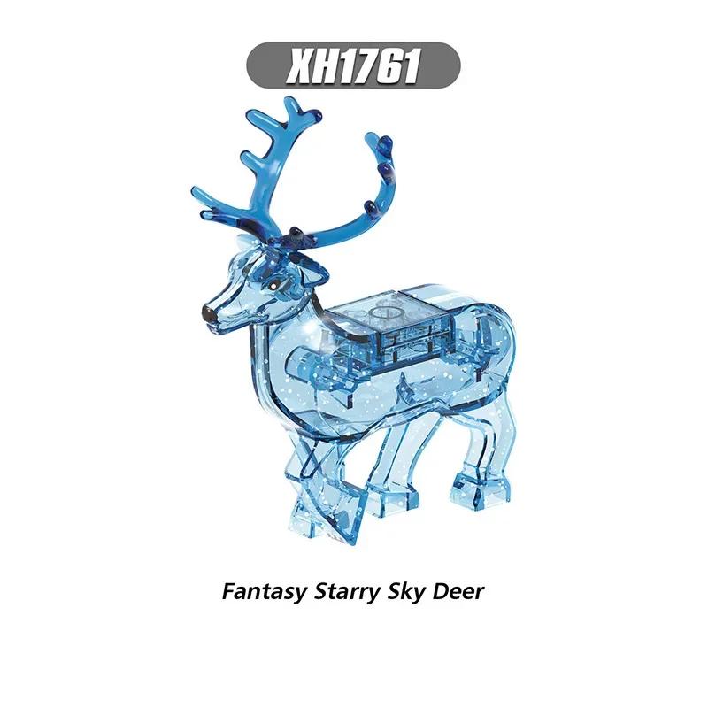 Gorący Świąteczny Prezent Klocki Budowlane Zwierzęta Jeleń Łoś Renifer Figurki Cegła Choinka Edukacyjna Zabawka Prezent dla Chłopca Dziecka Model z Klocków