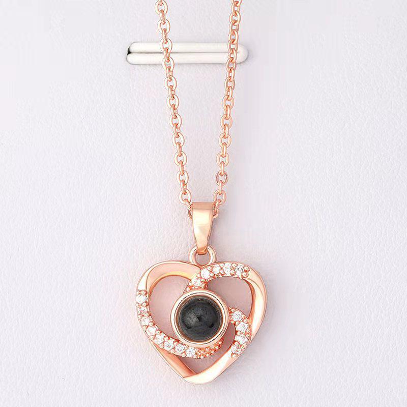 "I Love You" Heart Projection Necklace – Elegant Luxury Clavicle Chain In 100 Languages