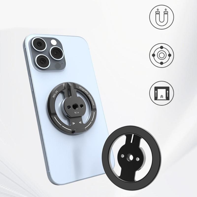 Strong Metal Magnetic Phone Tripod Mount Holder Works On 1/4 Thread And Cold Shoe Linkage For Camera Support