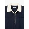 Studio Tomboy Color Block Collar Neck Short Sleeve Dress  9176241983 