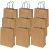 24 Pieces Paper Party Bags 16 X 8 X 22cm Brown Kraft Bag Gift Bag With Handle For Birthday