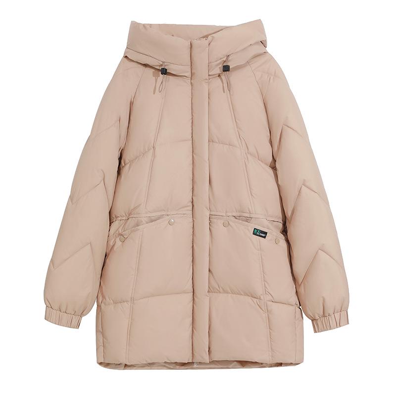2024 Winter Plus Size Korean Style Mid-Length Thickened Cotton Coat for Women