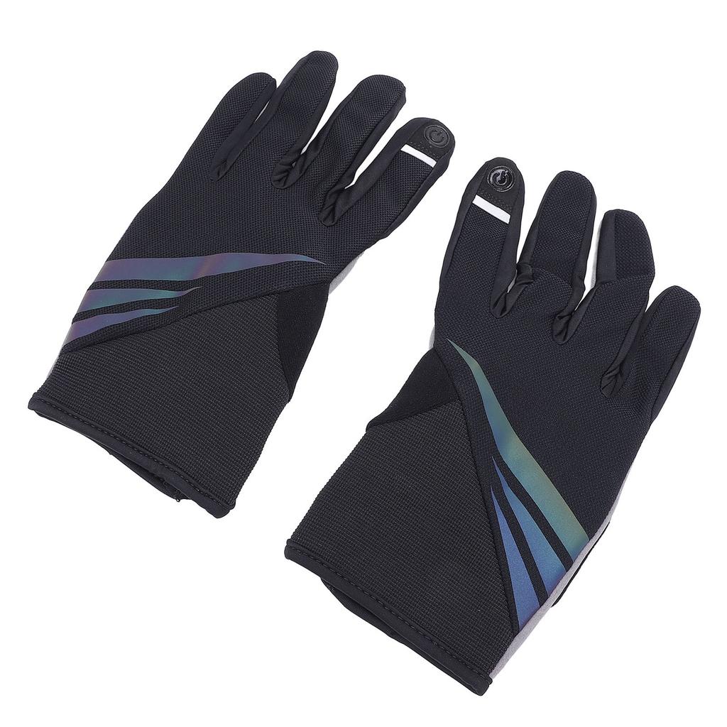 1 Pair Full Finger Cycling Gloves Valve Lining Non Slip Shock Absorption Racing Gloves for Men