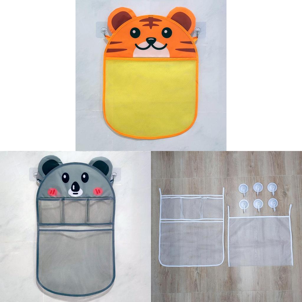 Childrens Bathroom Mesh Storage Bag Waterproof Hanging Toy Organizer For Bathtub Use