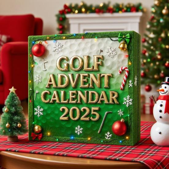 Golfová závěsná dekorace Adventní kalendář Odpočítávání 24 dní Vánoční sváteční Akrylová Kreslená Golfová závěsná ozdoba Dárky pro milovníky golfu
