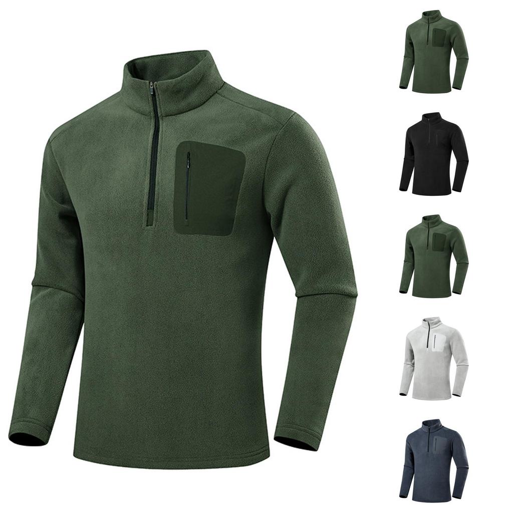Halbzip-Pullover mit Stehkragen für Herren und Damen, Dickes Vielseitiges Lässiges Sweatshirt