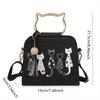 1pc Fashion Accessories Messenger Bag Women Handbags Cat Pattern Shoulder Crossbody Bag