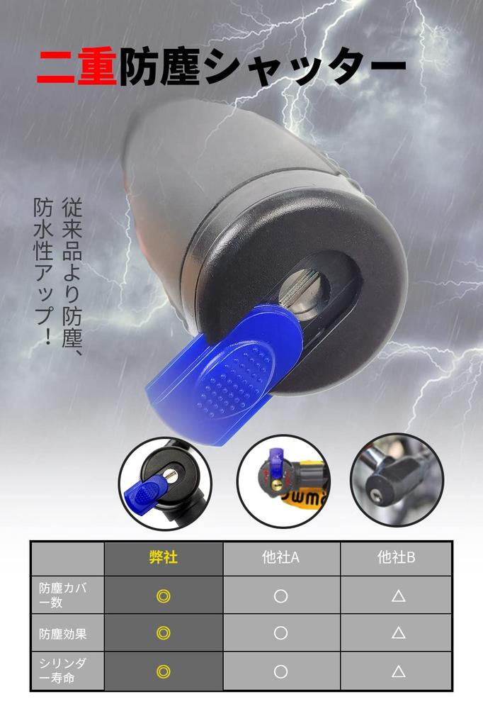 ENGG Bike Lock Steel Link 24mm Diameter x 1500mm Lock Wire Lock with Double 4 Wave LED Chain Lock Lock, [Strong Ver. 2.0], Dustproofing, Keys, Light,