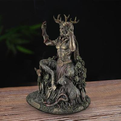 Cernunnos Rohaté zvíře Bůh Socha Pryskyřice Krajina Podsvětí Socha Socha Domácí kancelář Obchod Dekorace Ornament