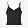 Bow Lace Spaghetti Strap Camisole Women Padded Backless Crop Tank Top