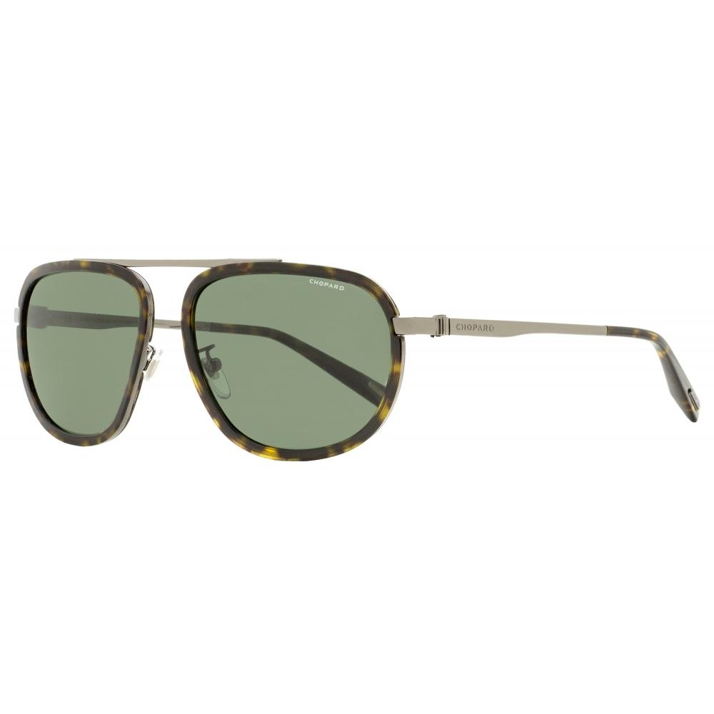

Chopard Мужские прямоугольные солнцезащитные очки SCHC31 568W Gunmetal Havana 59mm 568w