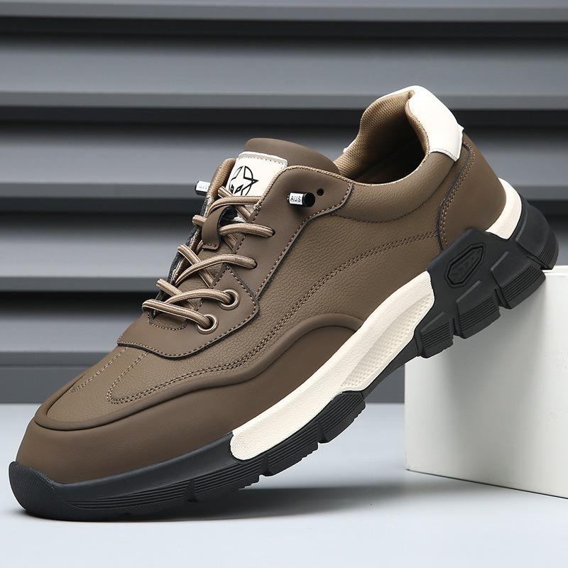 Men's shoes are versatile, high-end, trendy leather shoes, men's genuine leather retro soft-soled sports and leisure shoes