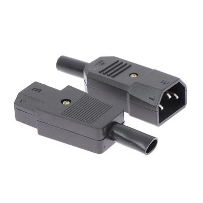 Conector de clavija de Cable recto, enchufe de CA de 3 pines, C13, C14, 16A, 250V, enchufe macho hembra