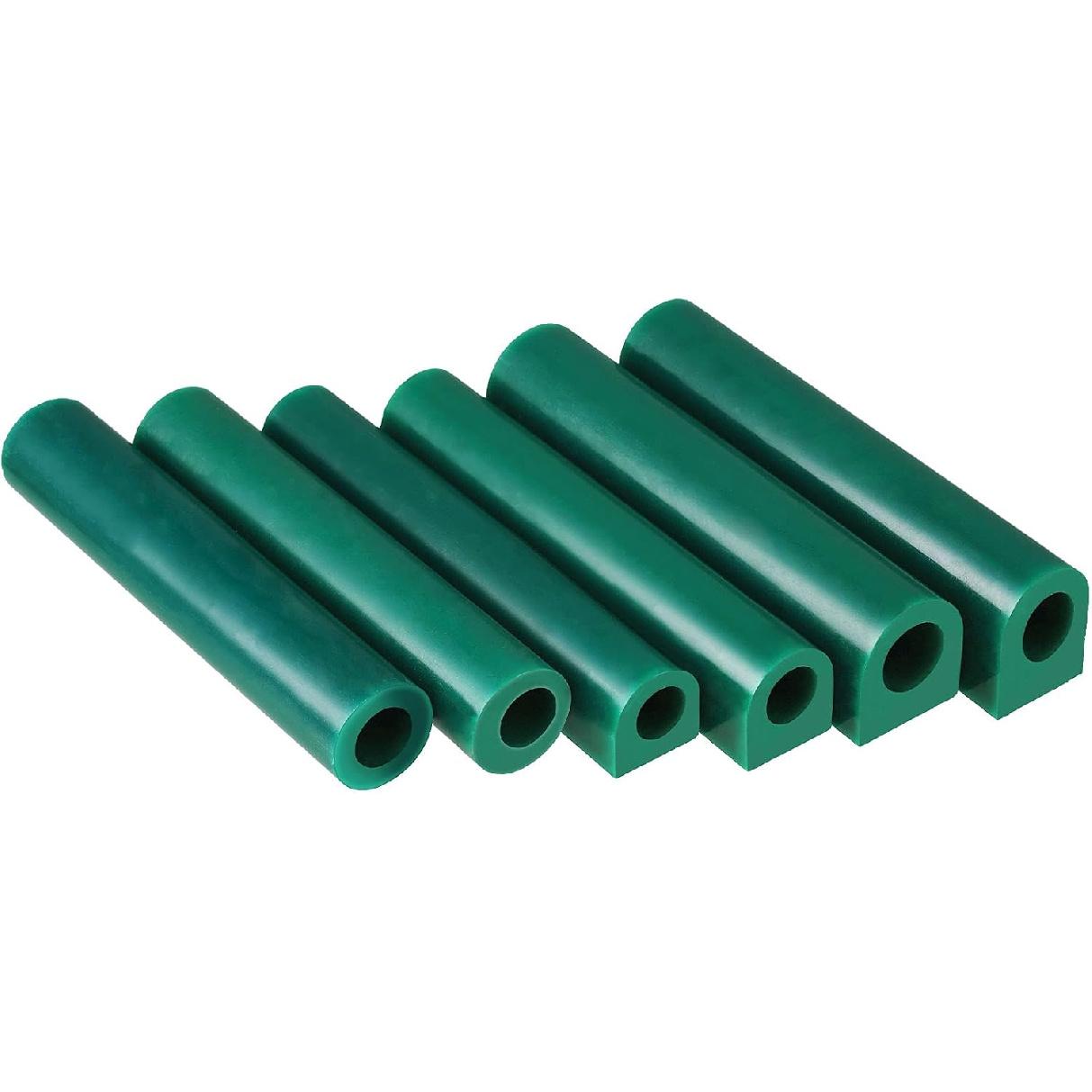 6 Pieces Carving Wax Ring Tube Green Ring Carving Wax Hole Round Wax Tubes Ring Hard Modeling Wax for Jewelry Ring Casting Mold Kit Ring Making,