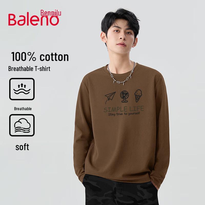 Baleno Men s Pure Cotton Couple Style Long Sleeve T-Shirt XL