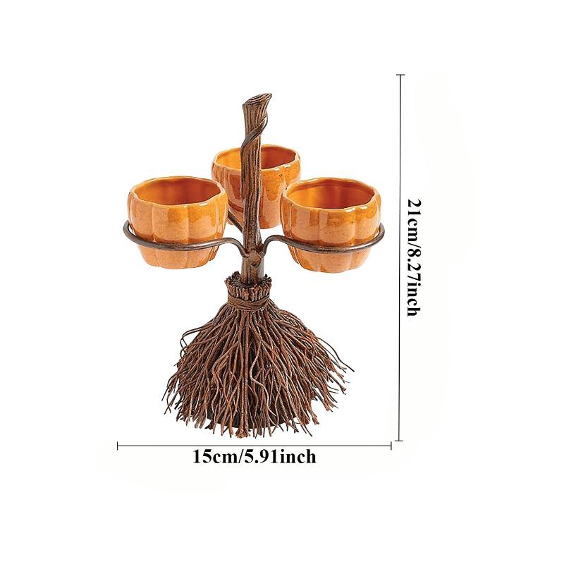 Spooky Halloween Pumpkin Snack Serving Bowl Rack for Candy Fruit and Desserts Ideal for Home Decor Gift Ideas Party Festivals