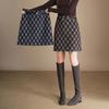 Plaid Hip Skirt Autumn Winter Women's New High Waist Slim Commuting One-Step Temperament Short Skirt