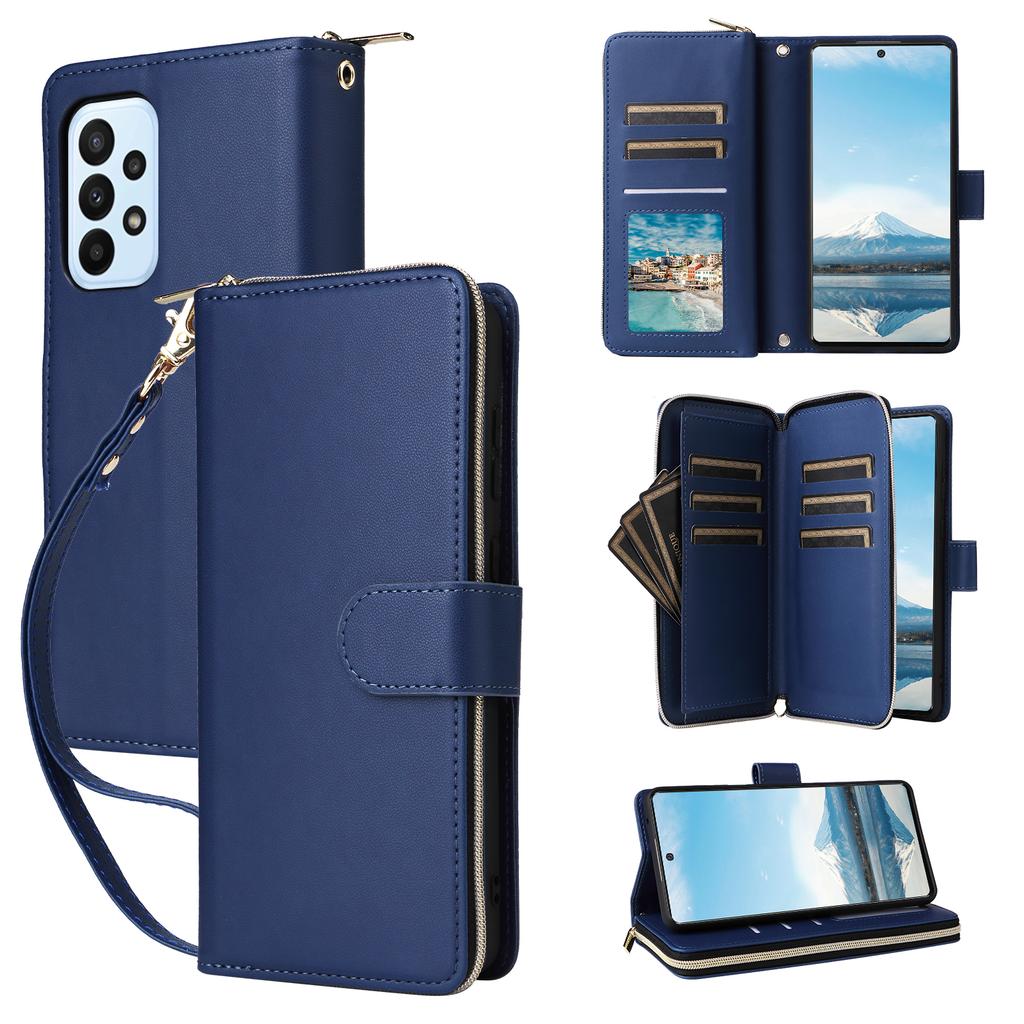 R20 Für Samsung Galaxy A23 4G/A23 5G (Globale Version) Lederhülle Reißverschlusstasche Ständer