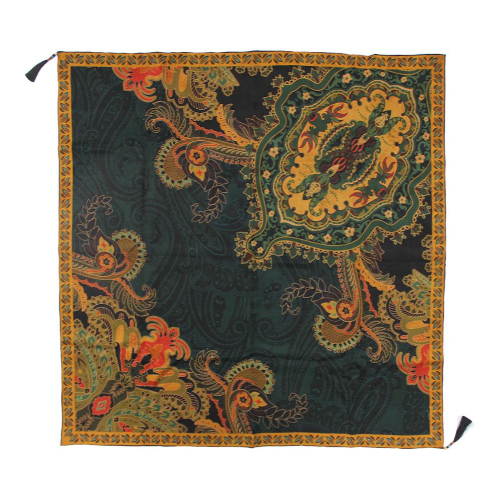 Fragrant Cloud Yarn Purple Flower Design 42x42 Inch Elegant Xiangyun Silk Square Scarf for Women Daily Use