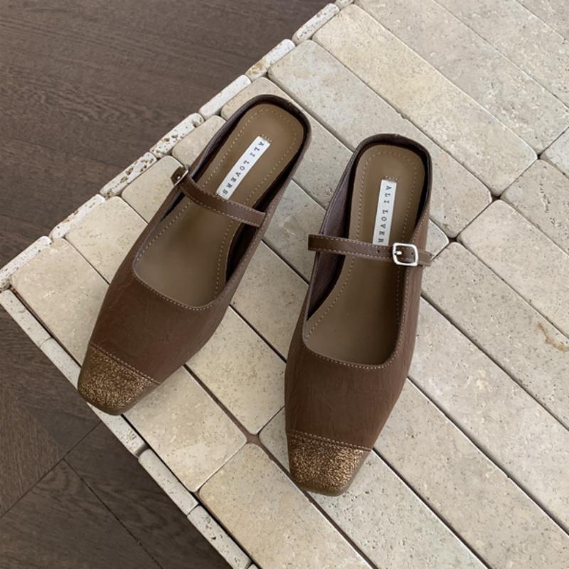 

Мода Bailamos 2025 Балетки Женские Шлепанцы Мода Квадратный Носок Мелкие Слипоны Мюли Обувь Мягкий Низкий Каблук Женские Элегантные Сандалии Слайды 39 коричневый