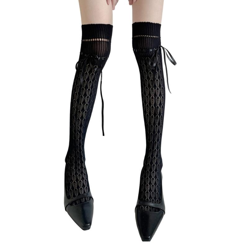Women s Tights Thigh Highs Stockings Ballet Laced Up Over Knee Highs Socks Fishnet Stockings Hosiery Antis skidding Socks чёрный