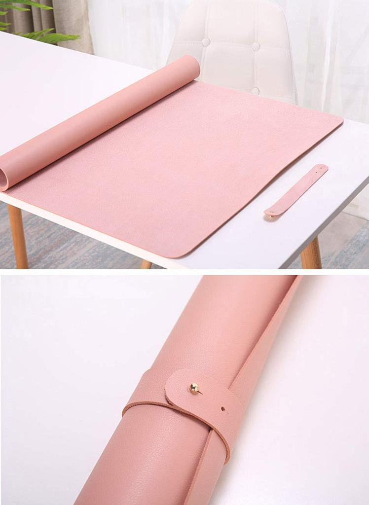 NOEINA Office Supplies PU Leather Desk Mat Mouse Mat PC Desk Study Desk Computer Mat Large Multifunctional Durable Both Sides Available White Gray 120