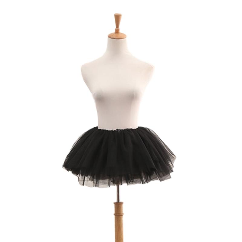 Jupe Courte Tutu Danse Ballet Bulle Vintage Superposée Plissée Couleur Unie Tulle Jupon Cosplay Fête Costume