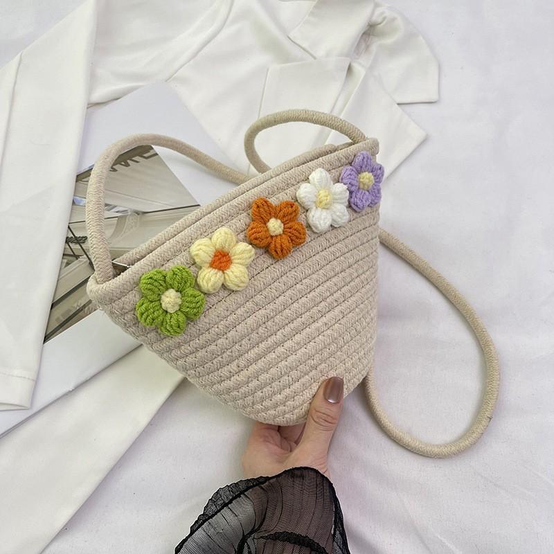 

Crossbody Bag Pure Hand-woven Single-shoulder Diagonal Straddle Seaside Vacation All-matching Korean Mobile Phone