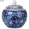 Blue and White Porcelain Tea Canister Ceramic Tea Organizer Box Storage Jars Desk Decoration Tea Jar Coffee Container Teas Caddy