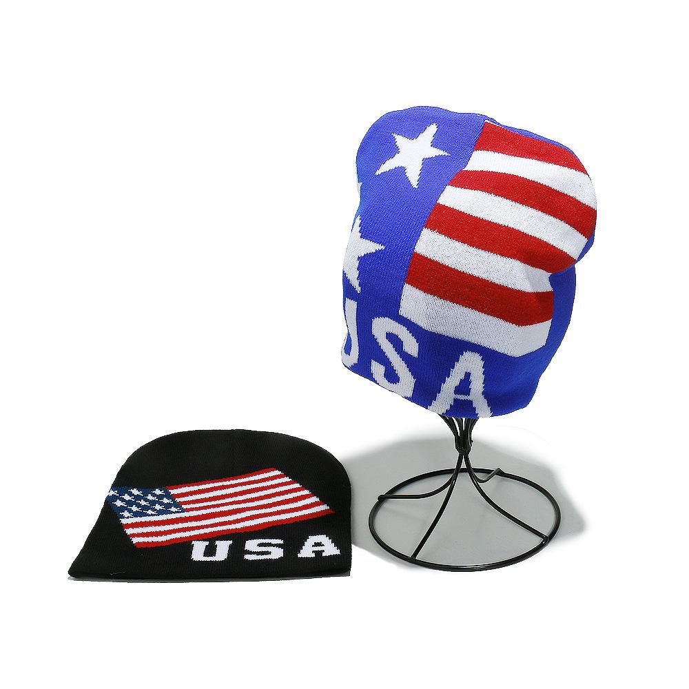 2025 Autumn and Winter New Wool Hat USA Flag Jacquard Beanie Warm Knitted Hat Cold Hat Men