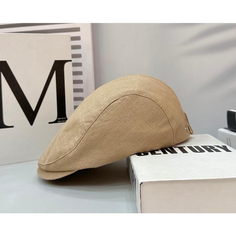 Beret Spring and Summer Breathable Cotton and Linen Retro Cap Versatile Forward Hat Men's Trendy Hat Women