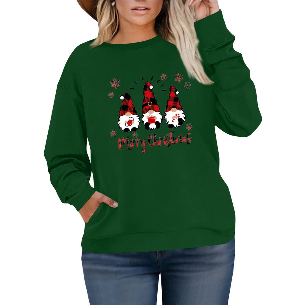 Women's Fashionable Casual Plus-Size Long Sleeve Pullover Printed Sweatshirt