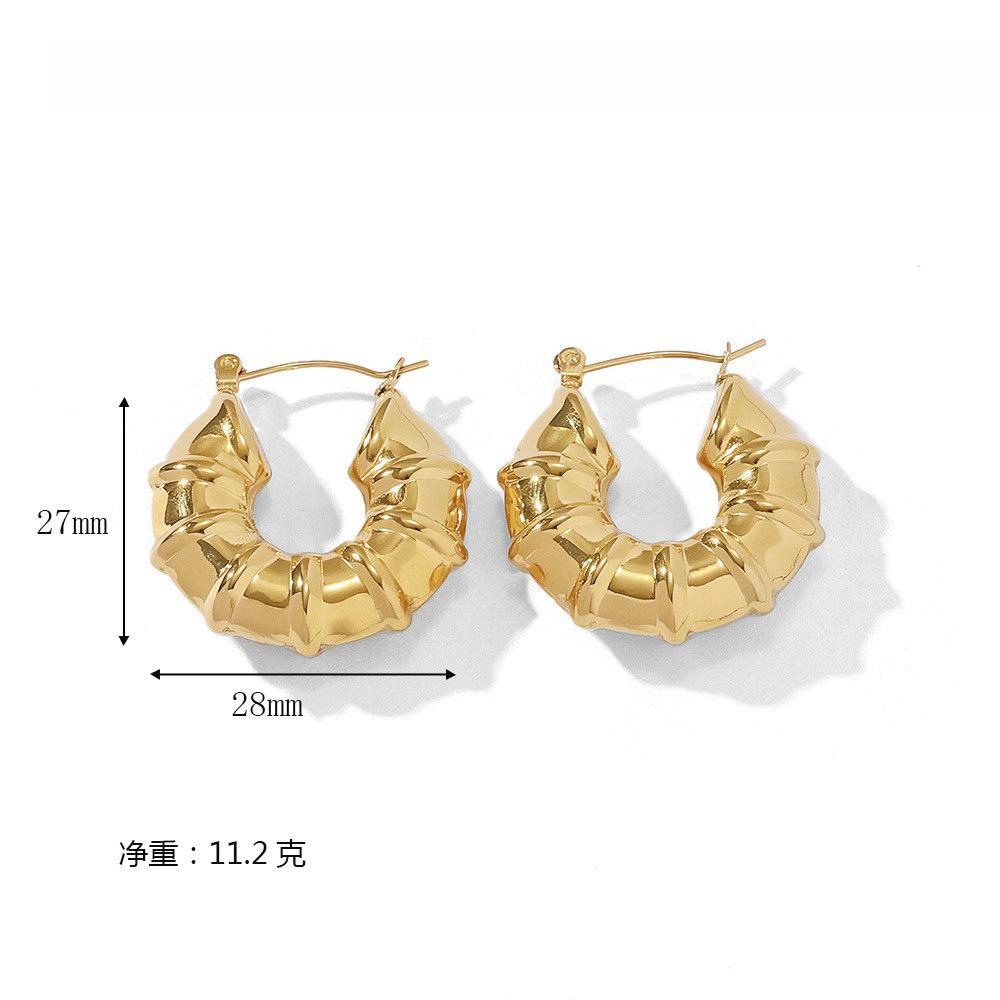 Vintage Gold Circle Screw Thread Hoop Earrings for Women, Minimalist Textured Ear Cuffs, Dainty Small Hoops, Trendy Jewelry Gift