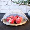 Contenitore per alimenti con zanzariera Copertura per alimenti Antipolvere Cesto a tenda intrecciato a mano Cesto in bambù per conservazione alimenti Frutta