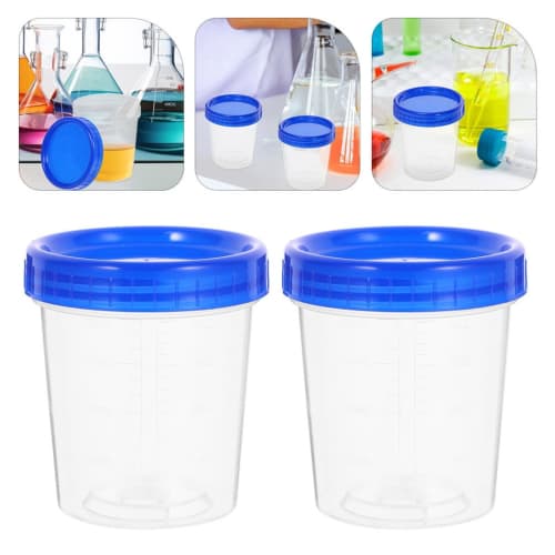 Mipcase 20-Piece Specimen Collection Container, Single Urine Specimen Cup with Screw-On Leak-Resistant Lid for Urine, Feces, and Semen Sample Collecti