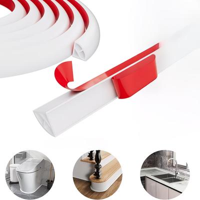 1PC 1/3meters Flexible Quarter Round MoldingCaulk Strip for Wall Edge Floor Corner,Bendable Self-Adhesive Baseboard Trim