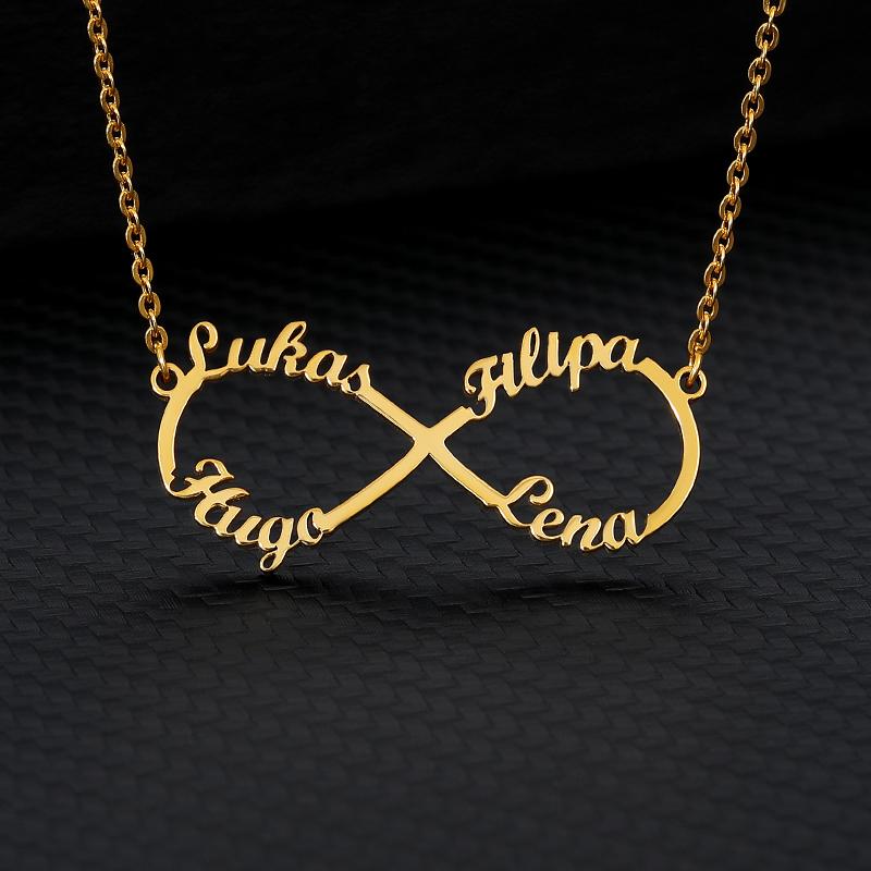 Custom Infinity Pendant Necklace For Women Personalized Stainless Steel Chain Infinity Name Necklaces Christmas Jewelry Gift