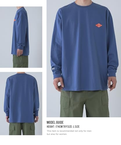 Improbes Casual [GERRY] Custom Diamond Patch Long Sleeve T-Shirt, Men's, Purple