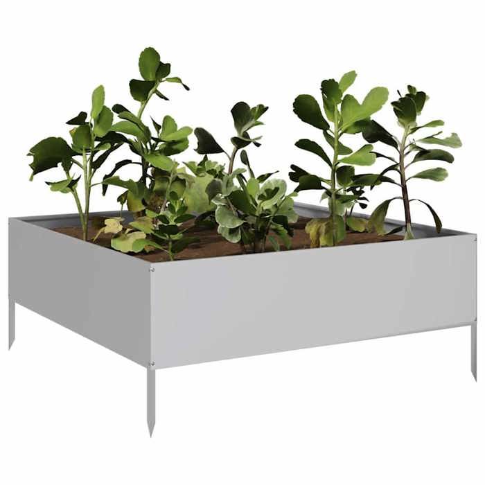 VidaXL Lit surélevé de jardin 100x100x25 cm acier inoxydable 851036