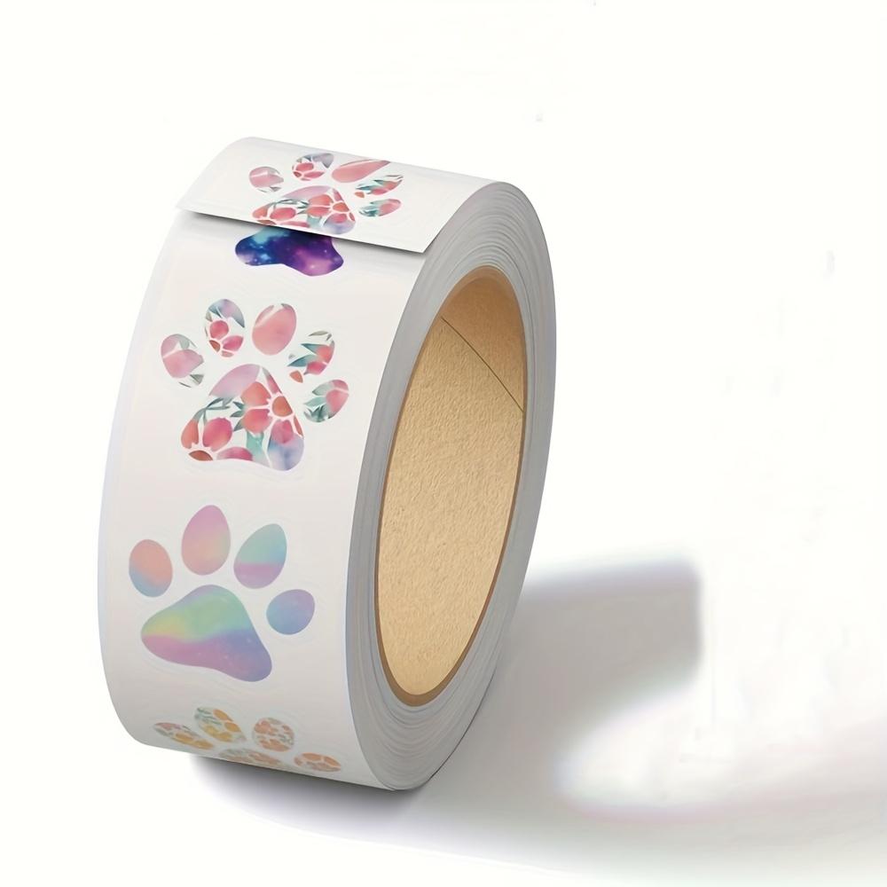 Vibrant Animal Paw Print Stickers - Colorful Reward Stickers, Self-Adhesive Paper Stickers for Classroom & Home Office Decor