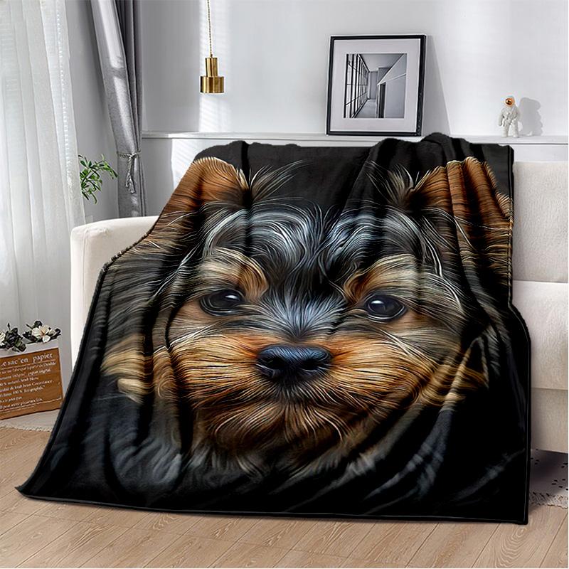 Ковдра з мультяшним хаскі, самоє, чихуахуа, померанський шпіц Кокі, м'яка ковдра для дому, спальні, дитяча ковдра для дивана