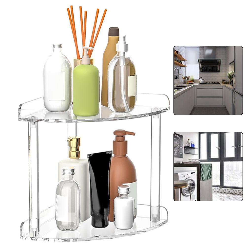 

2 Tier Clear Acrylic Bathroom Counter Organizer Kitchen Countertop Corner Organizer Storage Rack 7x7x8 Inch Clear Vanity Storag China Mainland