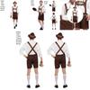 Stylish Men Oktoberfest Clothing Cosplay Costume Featuring Solid Shirt And Suspenders